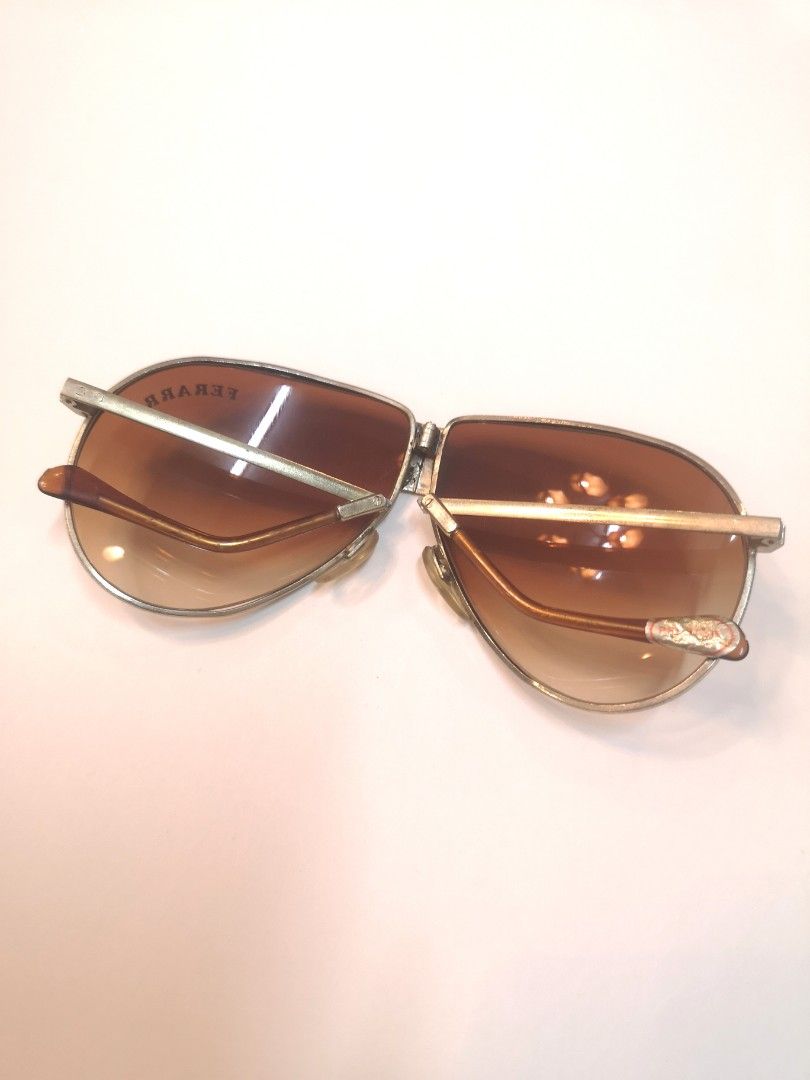 3 250 80s Vintage Ferarri Folding Gold Tone Eyeglasses Sunglasses Arch of Triumph Tart Arnel American Optical OP Top Bar Aviator