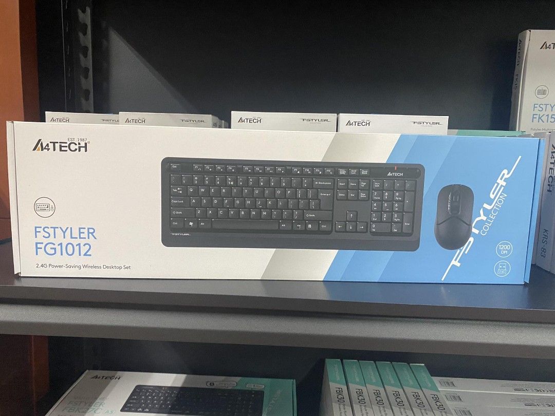 A4Tech FG1012 Fstyler Wireless Mouse Keyboard Combo Black (Category: Computer Keyboard) located in Makati City. Submitted by techubstoreandaccessories (Listing ID 1305127121, Image 1). Description: A4Tech FG1012 Fstyler Wireless Mouse Keyboard Combo Black Same Day Delivery or Pick up‼️ Shop Location: Pasig Area Guaranteed 💯 Original with Warranty. Text or Call for more info 🙂.