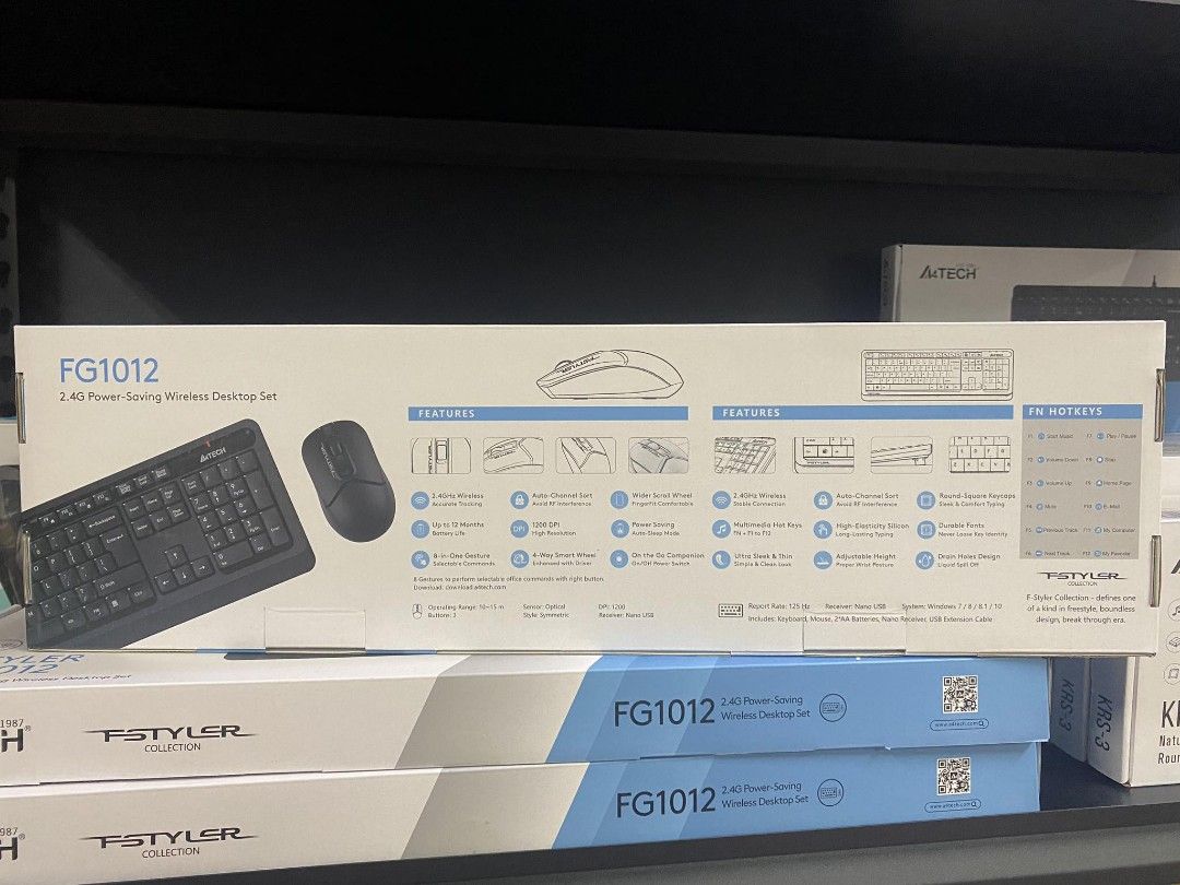 A4Tech FG1012 Fstyler Wireless Mouse Keyboard Combo Black (Category: Computer Keyboard) located in Makati City. Submitted by techubstoreandaccessories (Listing ID 1305127121, Image 3). Description: A4Tech FG1012 Fstyler Wireless Mouse Keyboard Combo Black Same Day Delivery or Pick up‼️ Shop Location: Pasig Area Guaranteed 💯 Original with Warranty. Text or Call for more info 🙂.