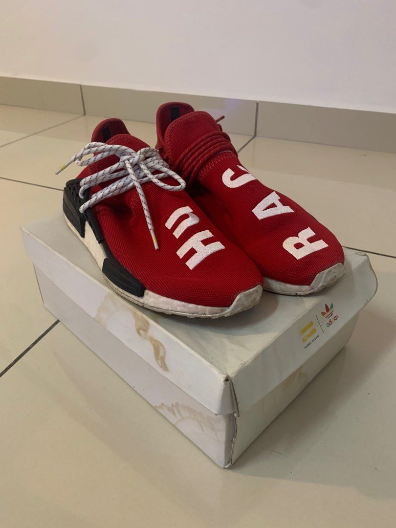 Adidas Pharrell x NMD Human Race Red trainers Men s Fashion Footwear Sneakers on Carousell