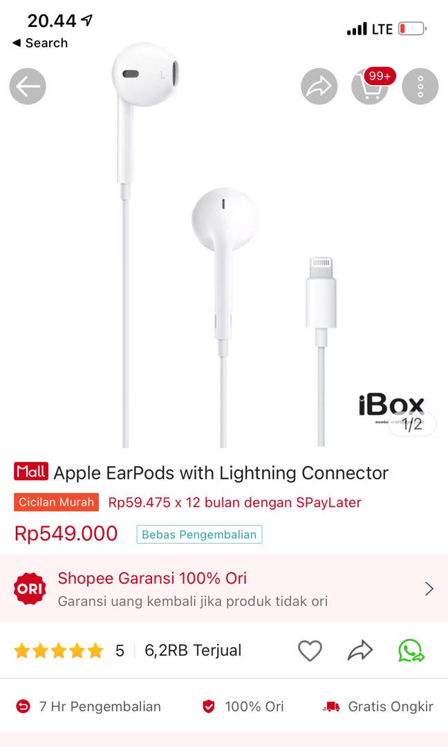 Earpods lightning ibox 2025