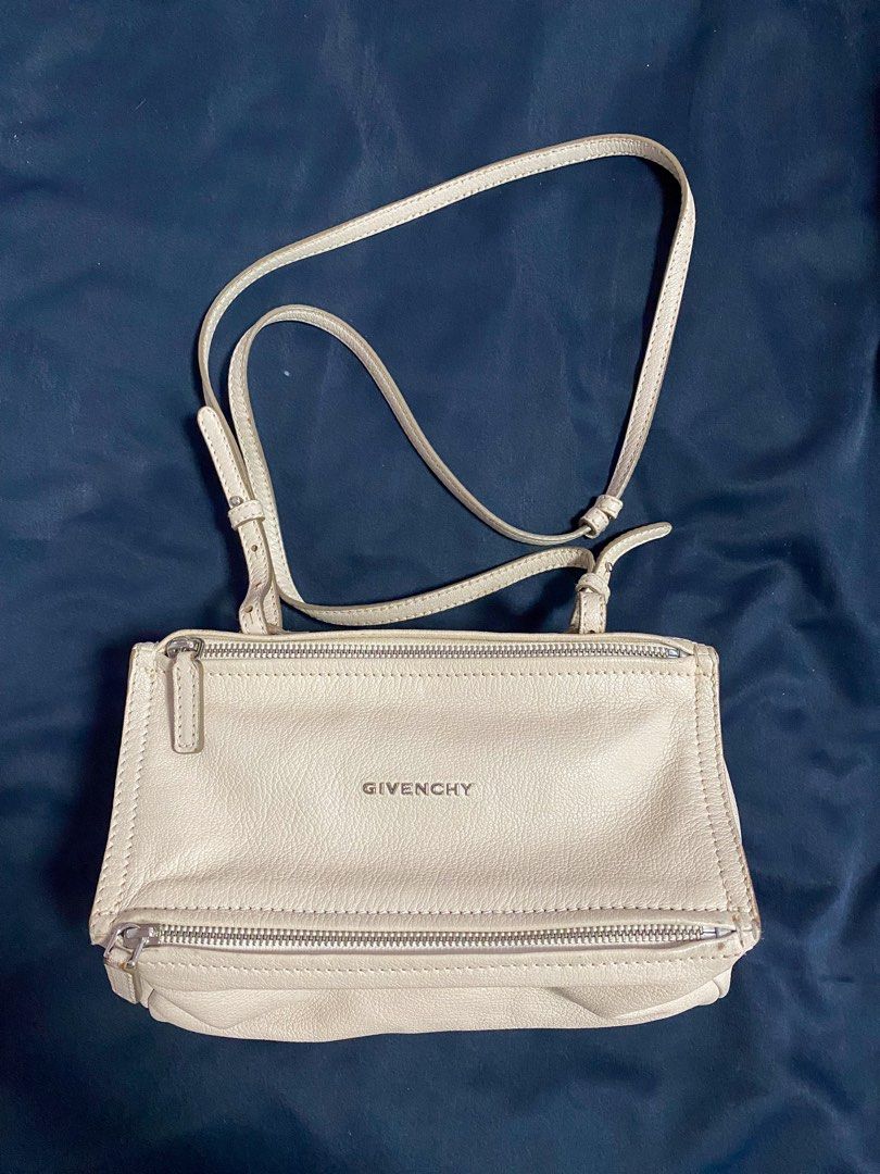 AUTHENTIC Givenchy Beige Mini Pandora Crossbody (Category: Luxury Bags & Wallets) located in Quezon City. Submitted by closetofcoco (Listing ID 1304989190, Image 1). Description: GUARANTEED AUTHENTIC PM FOR INQUIRIES NO LOW BALLING.
