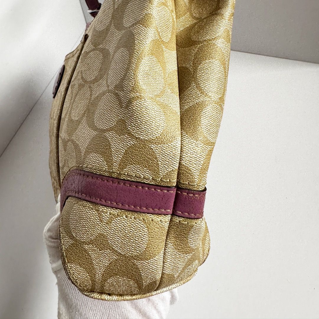 Purple and tan coach purse new arrivals