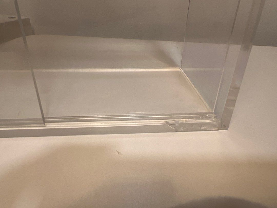 broken corner fixed with glue muji acrylic box, Furniture & Home Living ...