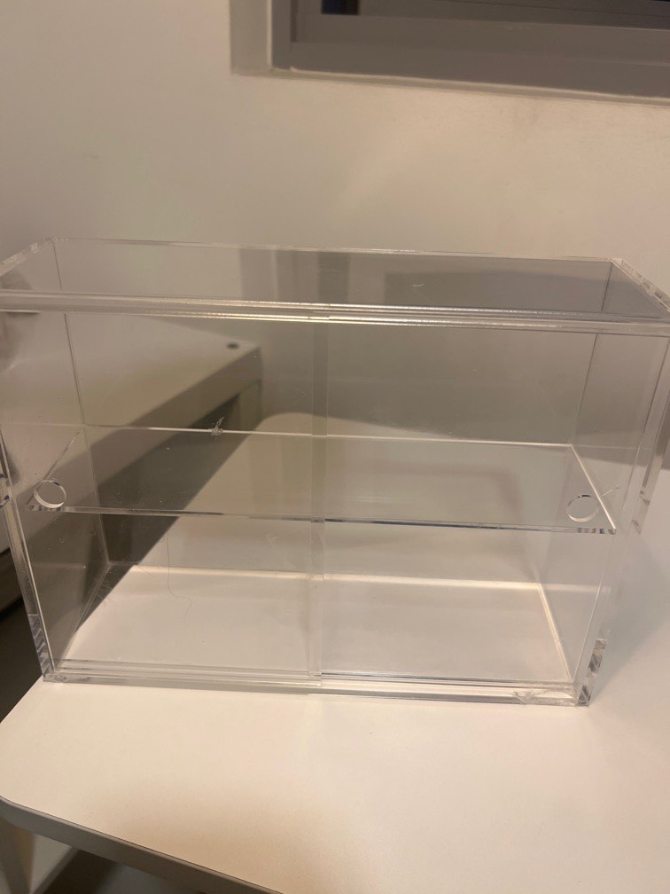 broken corner fixed with glue muji acrylic box, Furniture & Home Living ...