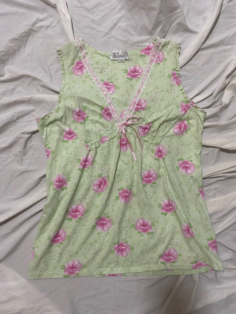 CHARACTER dainty floral pastel top (Category: Sleeveless) located in Tuguegarao City. Submitted by chatingz (Listing ID 1305087023, Image 1). Description: Fits: s-m.