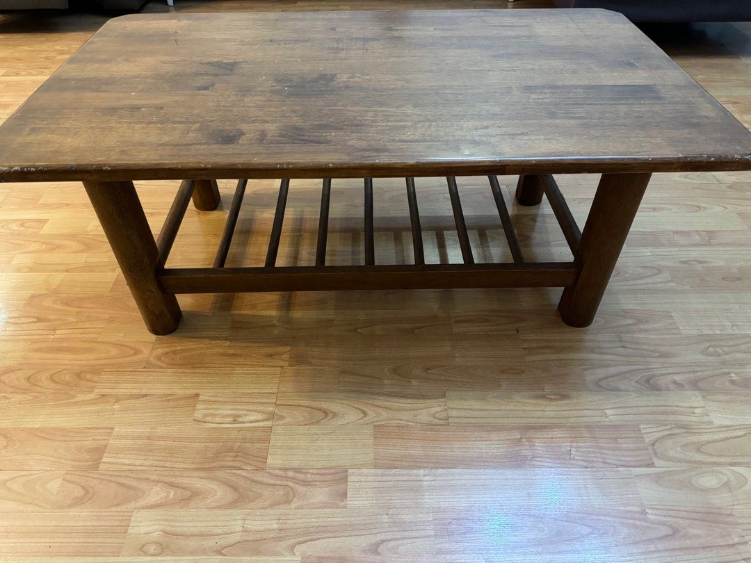 Coffee Serving Table (Category: Coffee & Tea Tableware) located in Singapore. Submitted by crazyfunguy (Listing ID 1305084611, Image 3). Description: Wooden coffee table, measuring 42x24x16 inches. Strong and sturdy. .