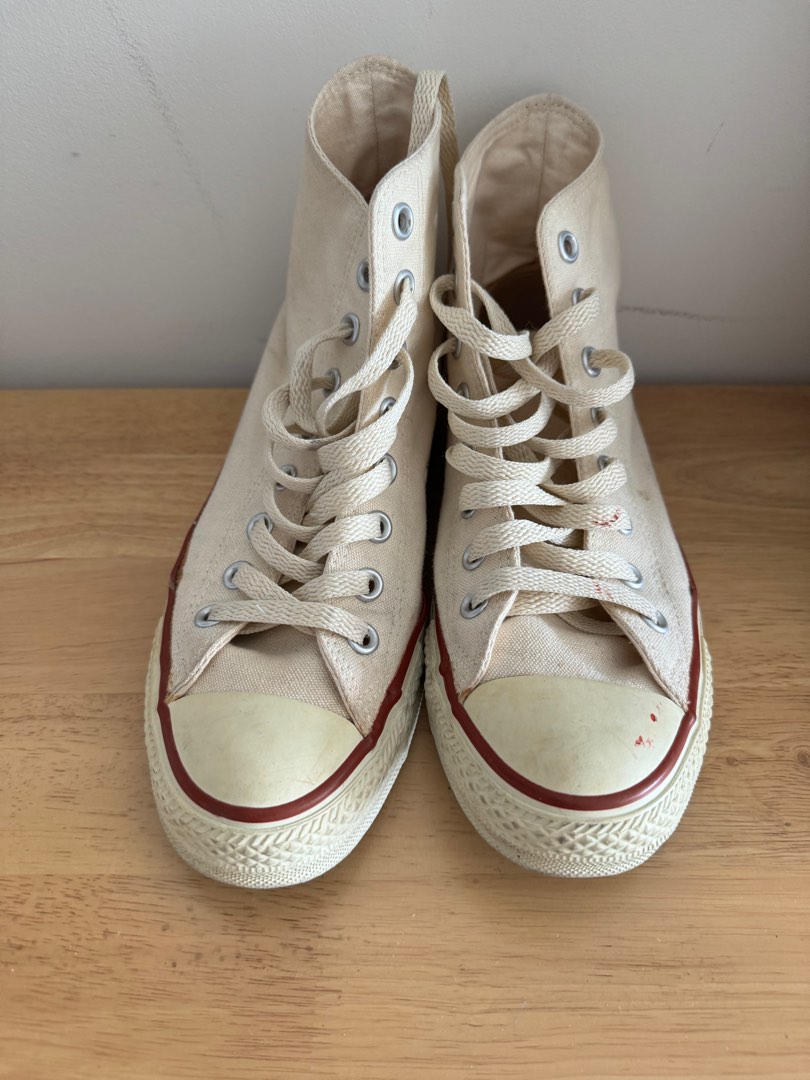 Cream converse high tops new arrivals