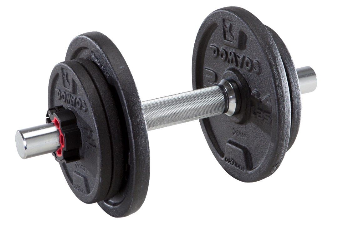 Decathlon cast iron dumbbell kit weights 10kg 20kg Sports Equipment Exercise Fitness Weights Dumbbells on Carousell