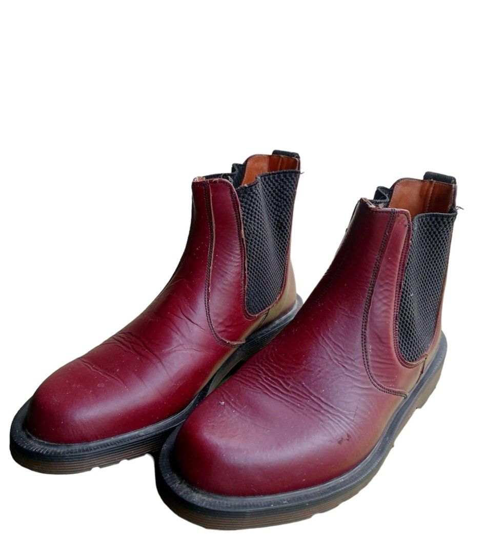Doc Martens Chelsea Boots Red Glossy Leather