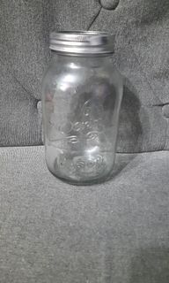 Eerin '6 33 clear glass mason Jar 7x3" Vintage  England