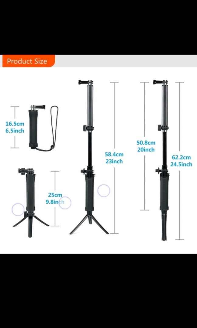 Go pro 3-way tripod monopod (Category: Tripods & Monopods) located in Quezon City. Submitted by pertamerna (Listing ID 1305033094, Image 3). Description: Can deliver thru same day delivery/ flash express 📍 Quezon City.