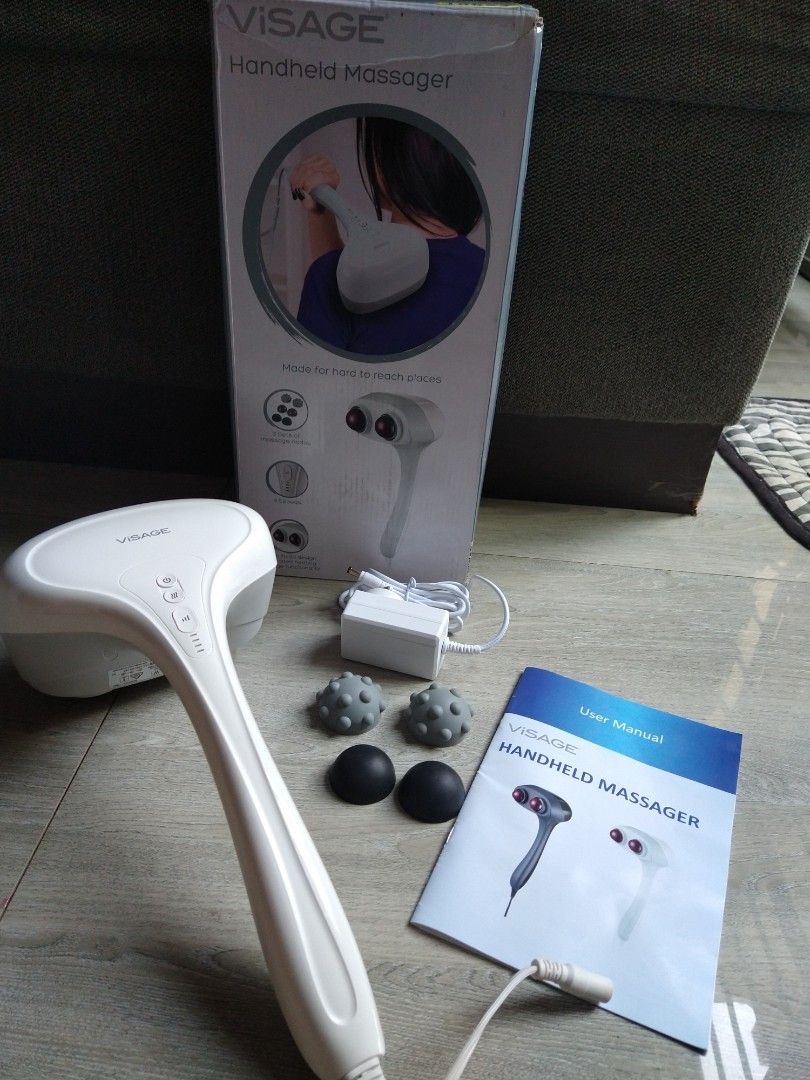 Handheld MassagerAUS (Category: Massage Devices) located in Manila. Submitted by PickClickShip (Listing ID 1305035910, Image 2). Description: Visage Handheld Massager AUS Deliver the perfect massage with this easy to use handheld massager which allows you to get to those hard to reach areas. - brand: Visage AUS - comes with 3 sets of massage nodes - 4 speeds - double head design with added heating massage functionality - lightweight design for co
