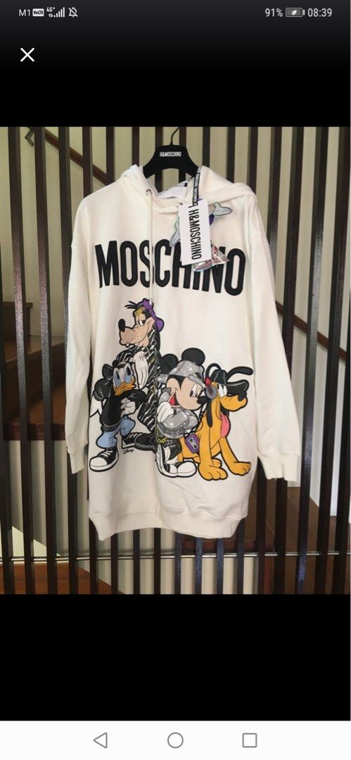 H&m moschino hooded dress top