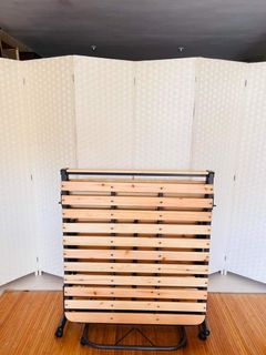 JAPAN SURPLUS WOODEN FOLDING BED  IN GOOD CONDITION  SIZE: 9H x 79L x 36W inches Code 0042