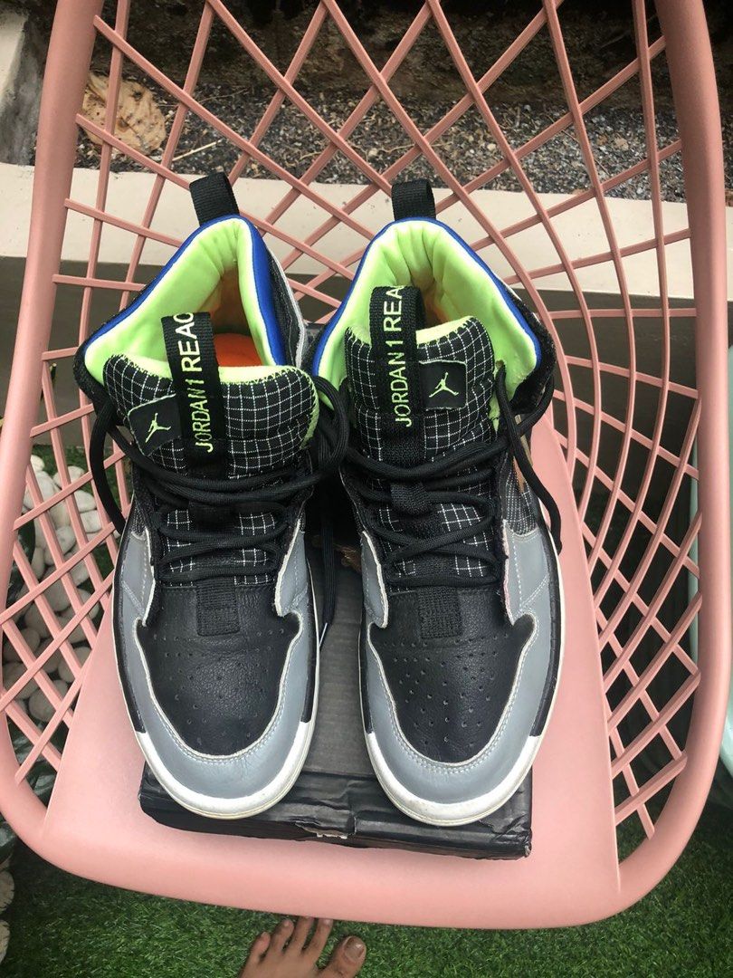 jordan 1 high react black particle grey