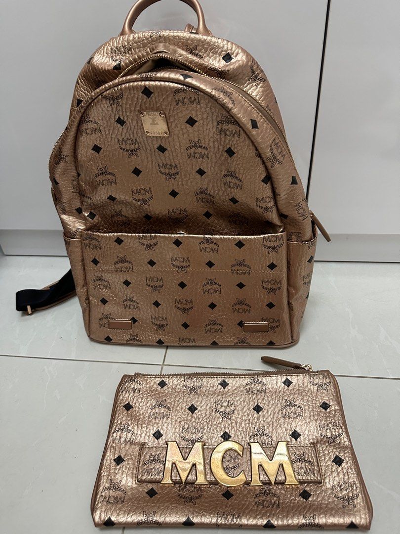 Mcm rose gold backpack top