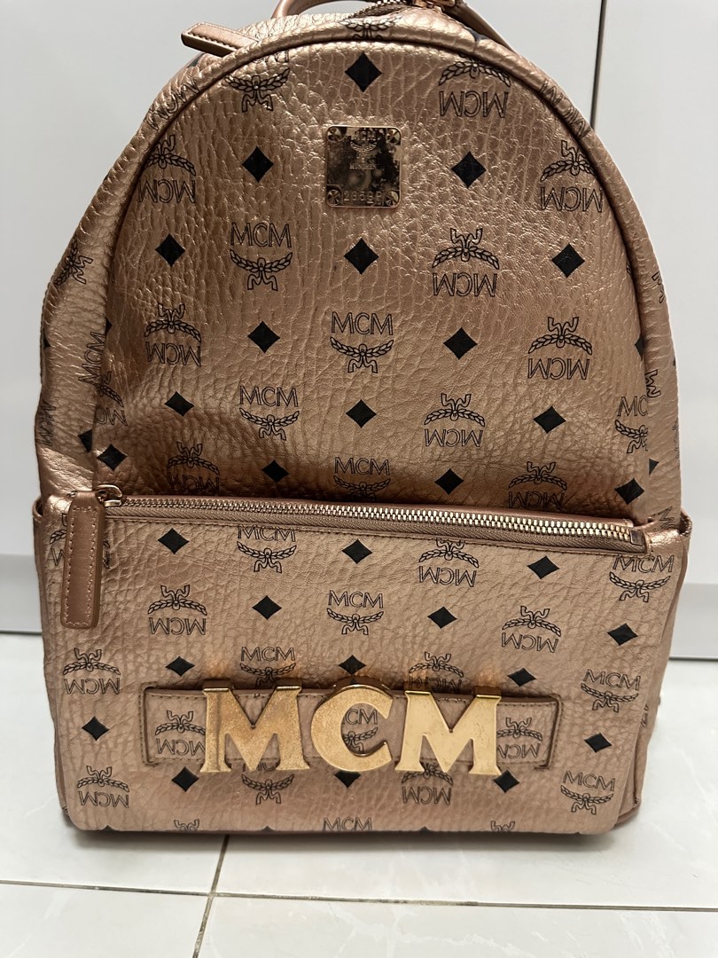 MCM Backpack 2 in 1 Rose Gold Edition Women s Fashion Bags Wallets Backpacks on Carousell