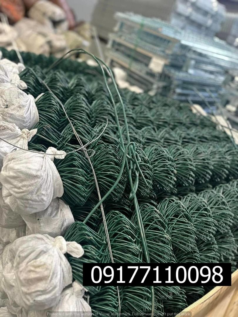 PVC COATED CYCLONE WIRE FENCE (Category: Construction & Building Materials) located in Manila. Submitted by joeyroque09 (Listing ID 1305016701, Image 3). Description: PVC COATED CYCLONE WIRE FENCE Specs: Mesh Size: 3” Length per roll: 6 Meters Wire thickness : 2.5mm Height: 1Meter 1.2Meters 1.5Meters 1.6Meters .