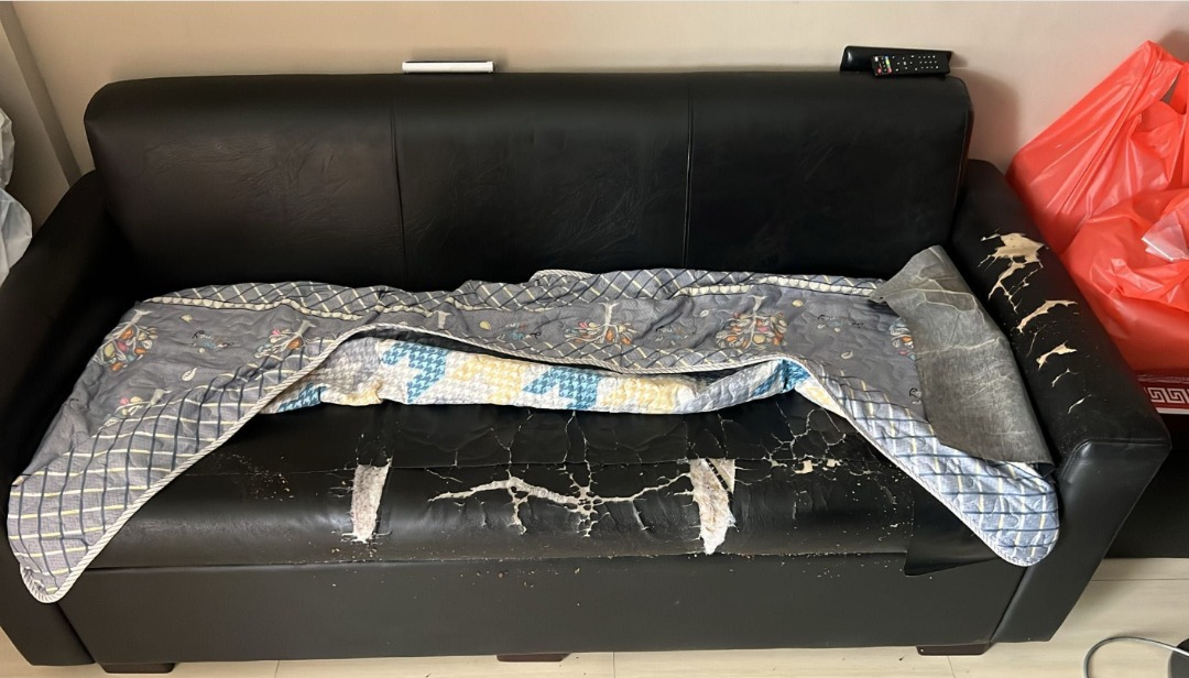 Repair Replace sofa cover and reupholster cushion with PVC or cowhide ...