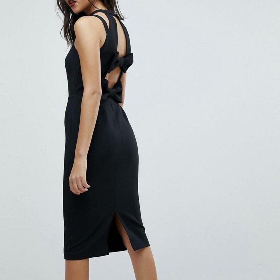 River island bow back dress cheap