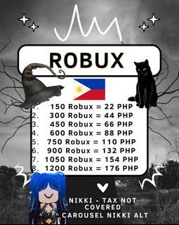 Roblox Robux 150 = 22 PHP