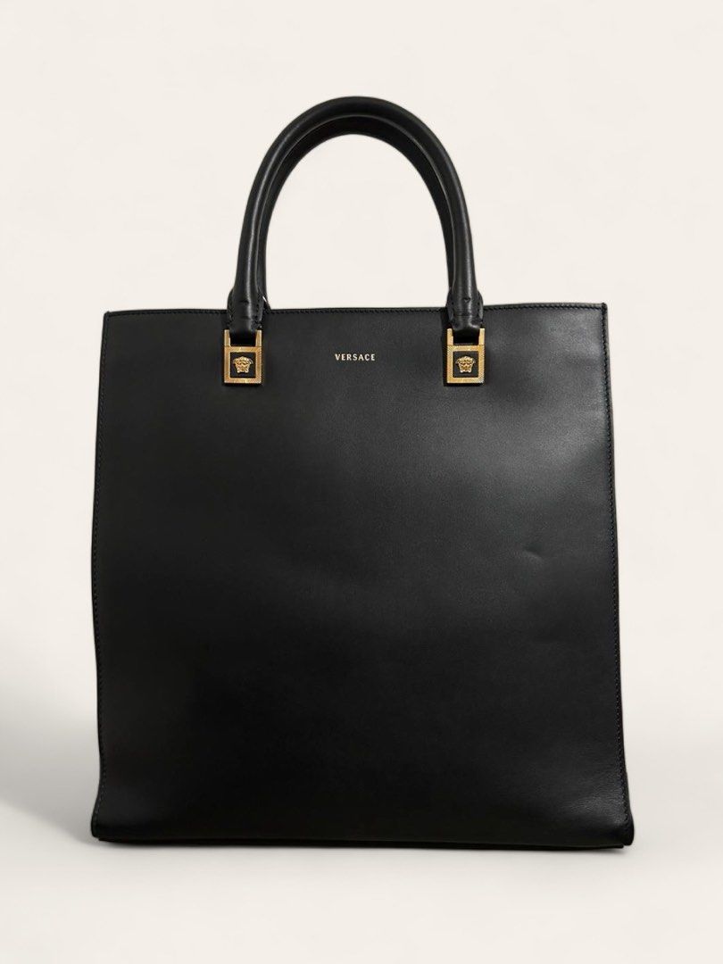 Versace leather tote bag new arrivals