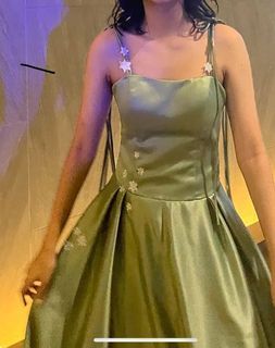 Sage Green Corset Prom Dress (For Sale/ Rent)