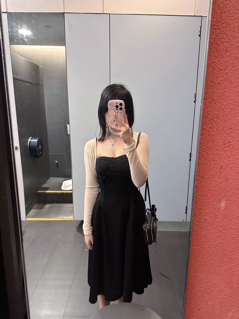 SET long black dress cardigan set formal dress date night dress two 2 piece