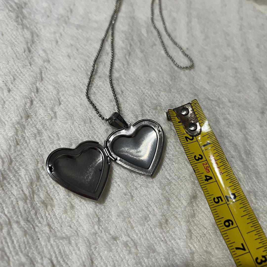 Silverworks HEART locket pendant with long stainless steel chain SILVER Women s Fashion Jewelry Organizers Necklaces on Carousell