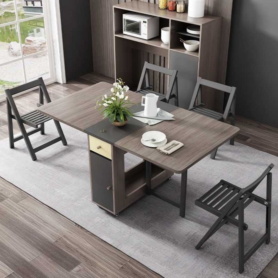 Solid wood foldable and movable dining table, Furniture & Home Living ...