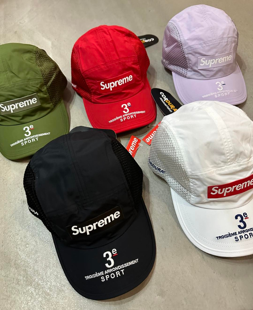 SS24✨ Supreme Mesh Side Panel Camp Cap帽棒球帽兩側網面高