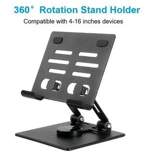 Tablet Stand Holder 360° Foldable iPad Stand Height Adjustable Tablet Stand Carbon Steel For 4-16 inch Cellphone and Tablet