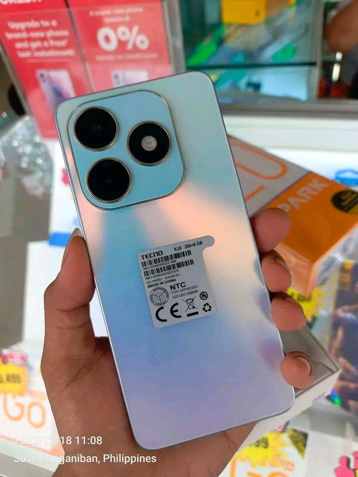 Techno spark 20 256gb (Category: Android Others) located in Malabon City. Submitted by tinybutmightyyroh (Listing ID 1305006305, Image 2). Description: Tecno Spark 20 256 Gb Ntc Brand New P 5400 16 Gb Ram +256 Gb Rom 🌹16gb ram 🌹（8+8GB RAM Extended) 🌹256GB Internal Storage 🌹5,000mAH Battery 🌹50MP Triple Camera 🌹Side Fingerprint 🌹32MP Glowing Selfie 🌹（3-Light-mode) 🌹G85 🌹Super Boost Processor 🌹Streo Dual Speaker DTS Sound Volidation Avai