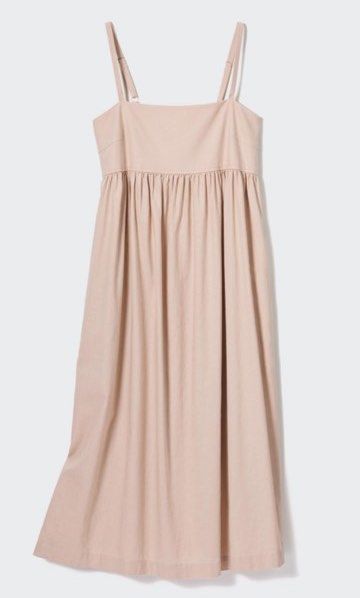 Uniqlo Linen Blend Gathered Camisole Dress, Women's Fashion, Dresses &  Sets, Dresses on Carousell