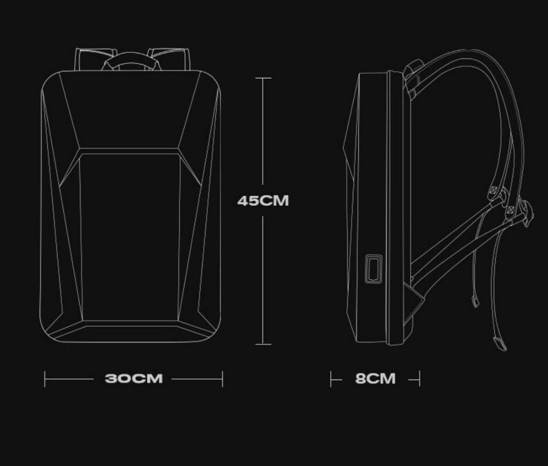Waterproof 15.6-inch Laptop backpack Men's business and tech-savvy hard ...