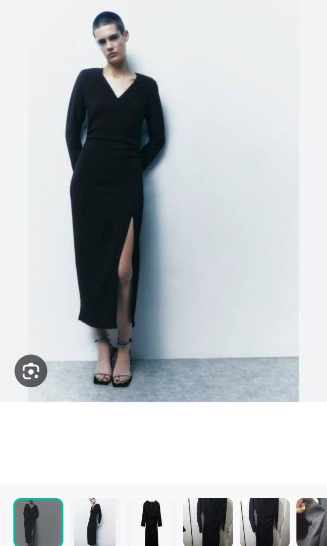 black flare long sleeve dress Terani Couture 251E4257 main image 1