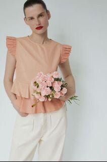 Zara Blouse in Orange Pink XS Women s Fashion Tops Blouses on Carousell