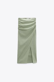 Zara draped linen blend skirt