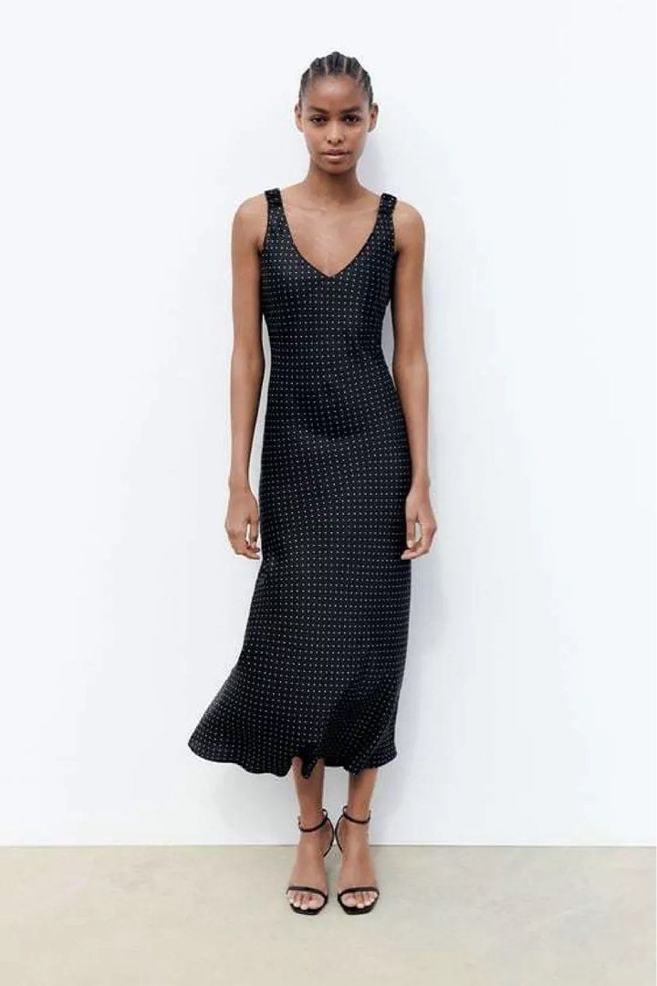 Zara Polka Dot Long Maxi Dress Women s Fashion Dresses Sets Dresses on Carousell