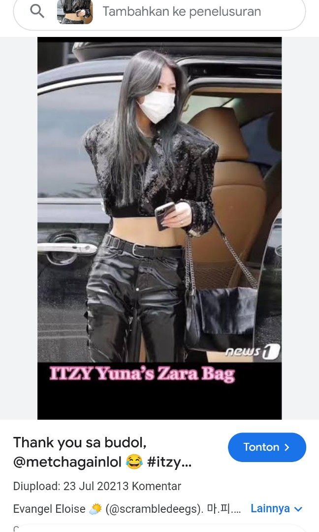 Itzy Yuna Zara Bag ZARA Rocker Bag, Barang Mewah, Tas Dompet Di