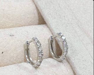 .50ct 6 Stone Loop Earrings Natural Diamond K18 WG