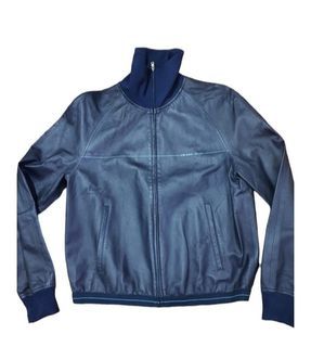 Authentic💯 Prada Leather Jacket Navy blue💯💯💯