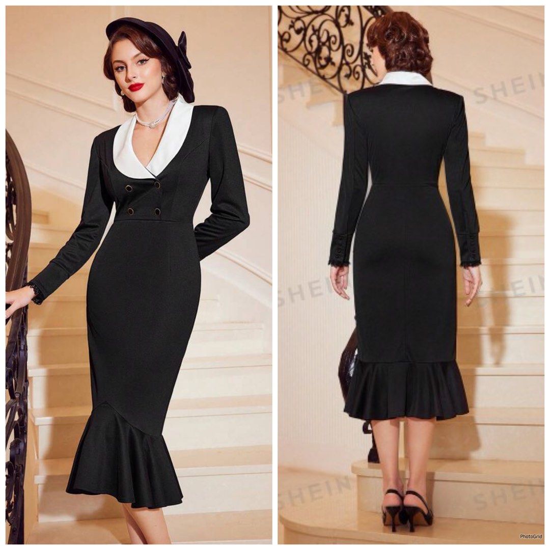 AUTHENTIC SHEIN USA VINTAGE STYLE Shein classic midi cocktail dress,  Women's Fashion, Dresses & Sets, Dresses on Carousell