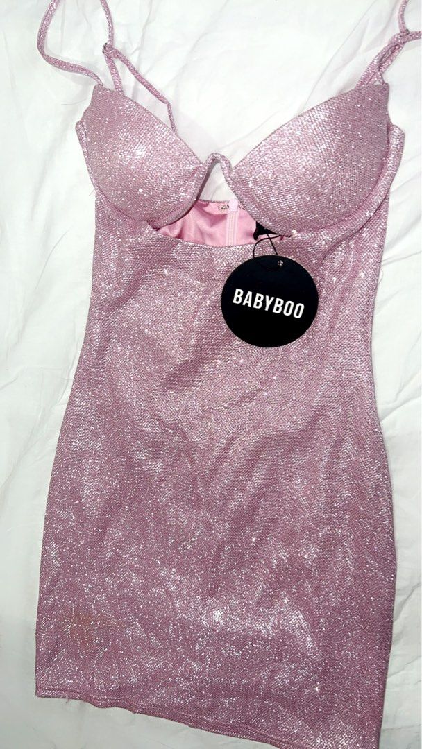 Baby boo Mya mini dress pink glitter, Women's Fashion, Dresses & Sets,  Dresses on Carousell