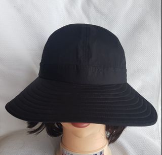 Black Cotton Sun Hat