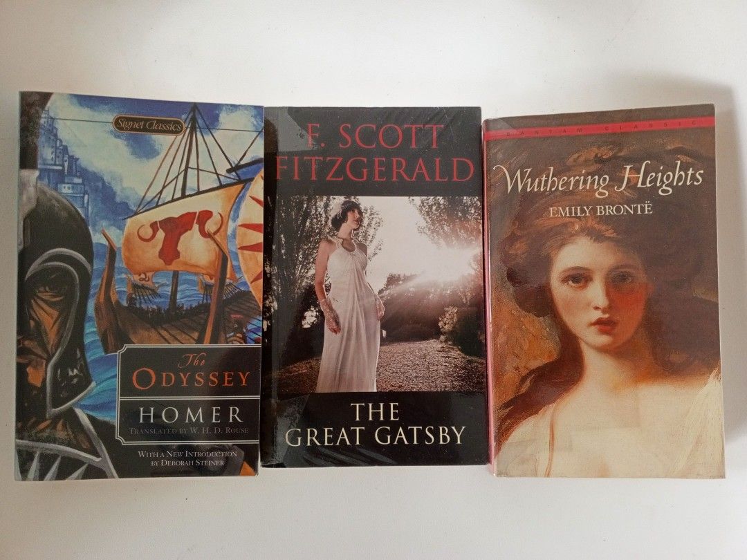 Great Gatsby, like new (Category: Storybooks) located in Manila. Submitted by atelier_88 (Listing ID 1305218763, Image 1). Description: Classics books -The Great Gatsby [sold] Wuthering Heights [sold] The Odyssey authentic, no writings or markings inside pages complete pages paperback covered with plastic.