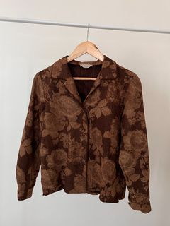 Brown semi-formal button up longsleeves made in Japan
