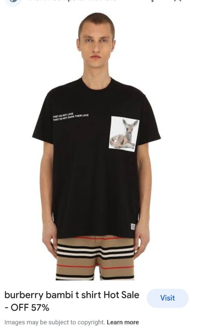 Burberry bambi shirt Men s Fashion Tops Sets Tshirts Polo Shirts on Carousell
