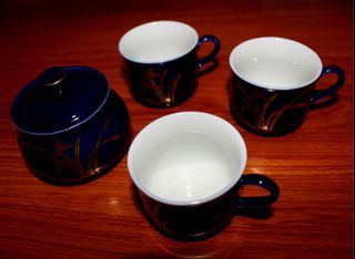 Ceramic Tea Cups and Container